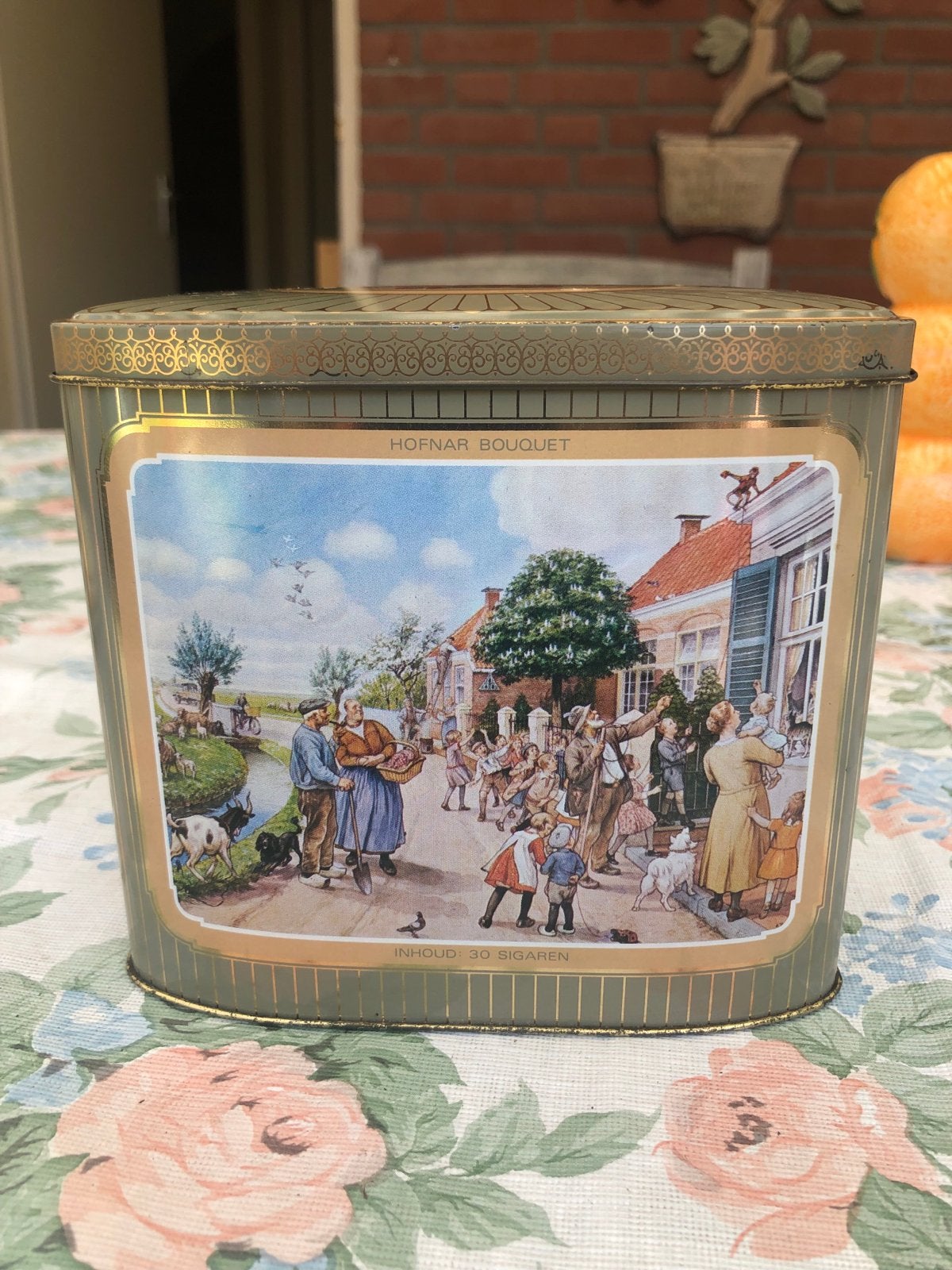 Vintage Hofnar Bouquet sigarenblik - Hollands tafereel, Ophalen of Verzenden