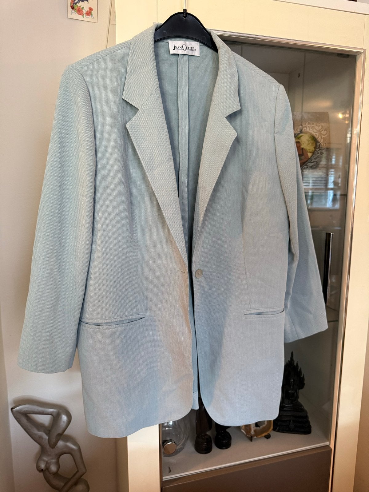 Jean Claire Lichtblauwe Blazer Maat 42, Blauw, Maat 42/44 (L), Ophalen of Verzenden, Zo goed als nieuw