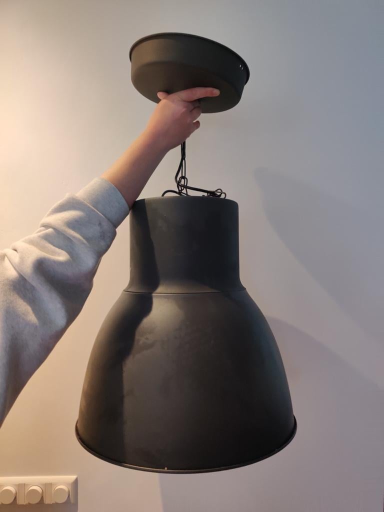 Grote IKEA HEKTAR Hanglamp | 47 cm | Industrieel Donkergrijs, Ophalen of Verzenden