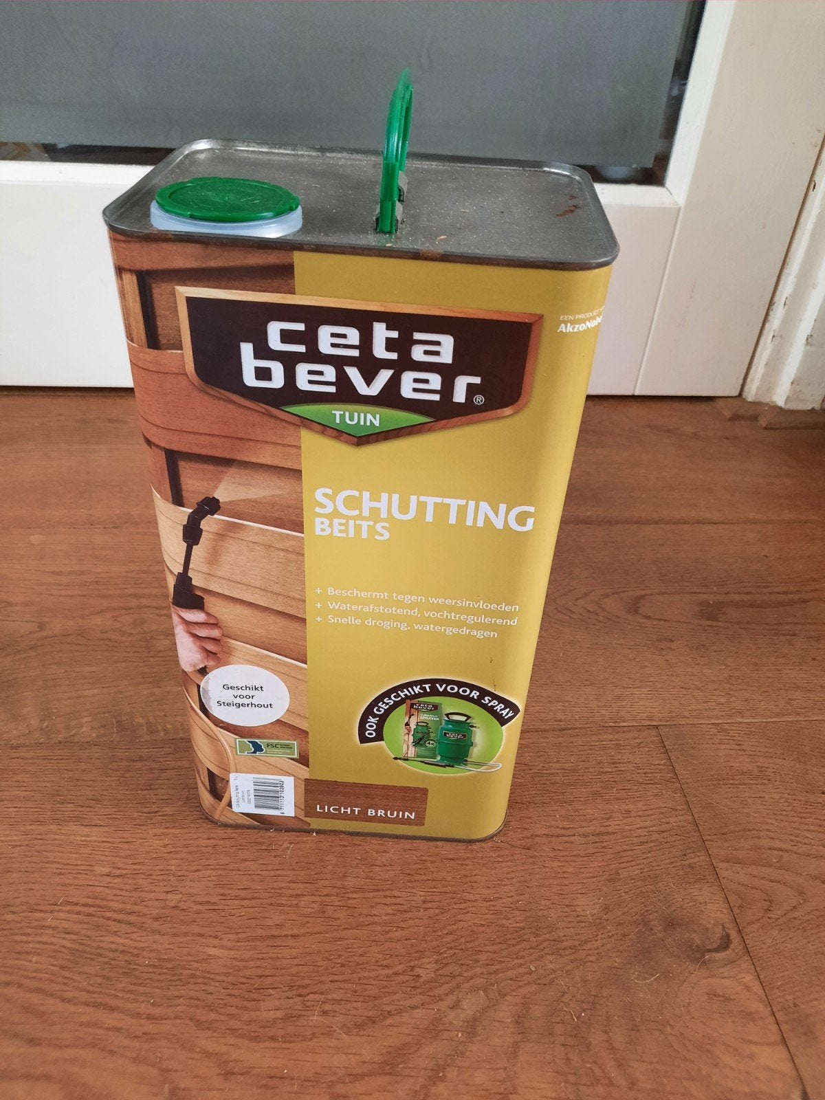 Nieuw ongeopend blik CetaBever Schuttingbeits Licht Bruin, Ophalen, Bruin, 5 tot 10 liter, Nieuw