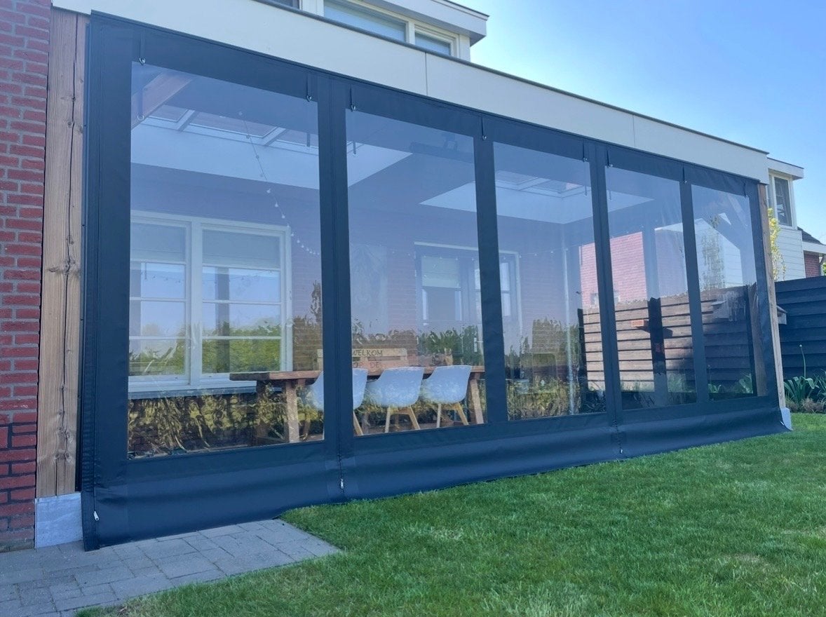 Nieuw Verandazeil Mat Zwart - Klein krasje, Doe-het-zelf en Verbouw, Zeil en Folie, Ophalen, Nieuw, 15 m² of meer, Overige typen