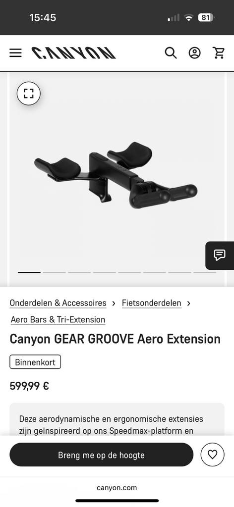 GEZOCHT: Canyon Aero Extension Gear Groove, Ophalen of Verzenden, Zo goed als nieuw, Overige typen