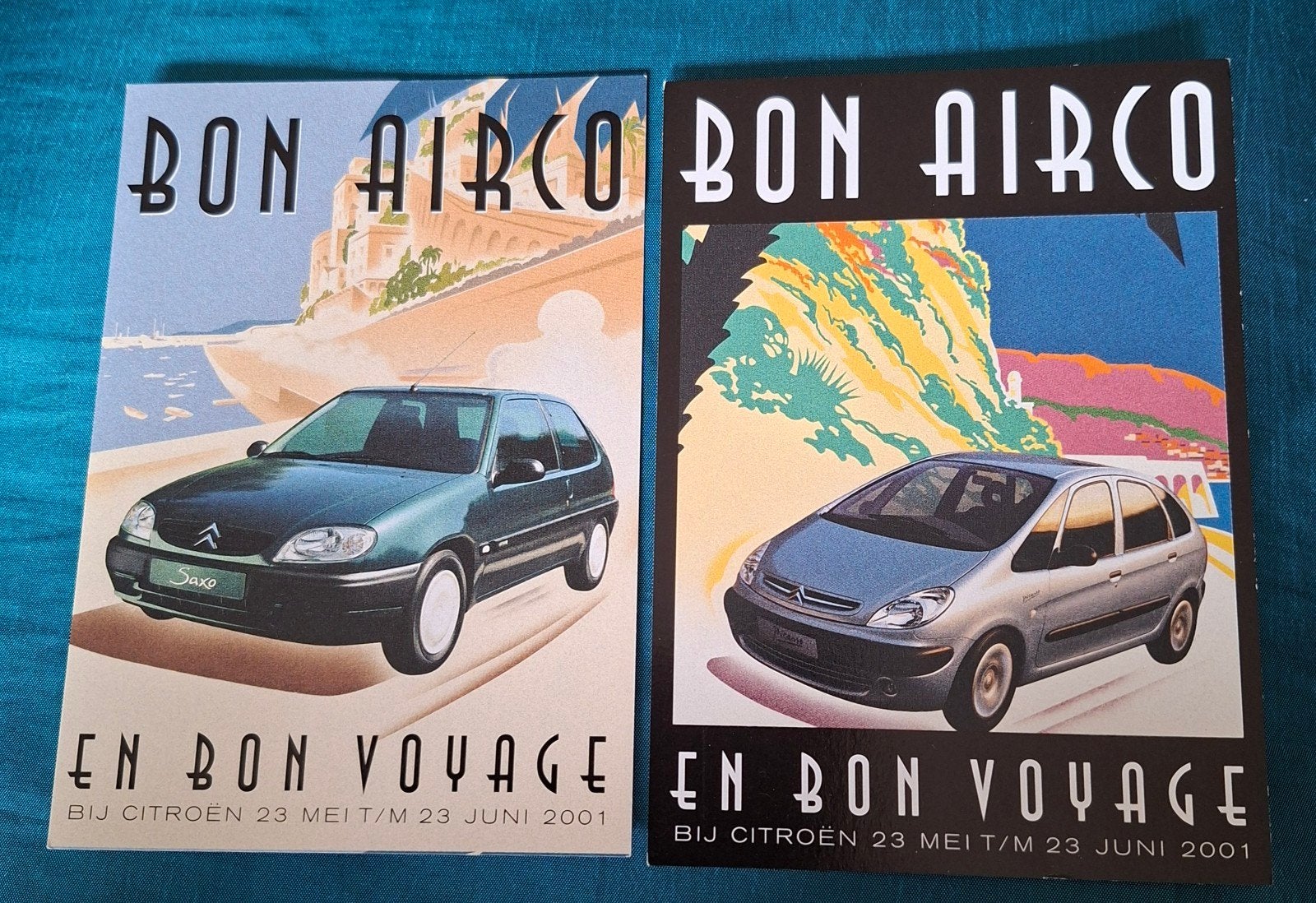 2x reclame kaarten uit 2001  auto Citroên, Ophalen of Verzenden, 1980 tot heden, Voertuig