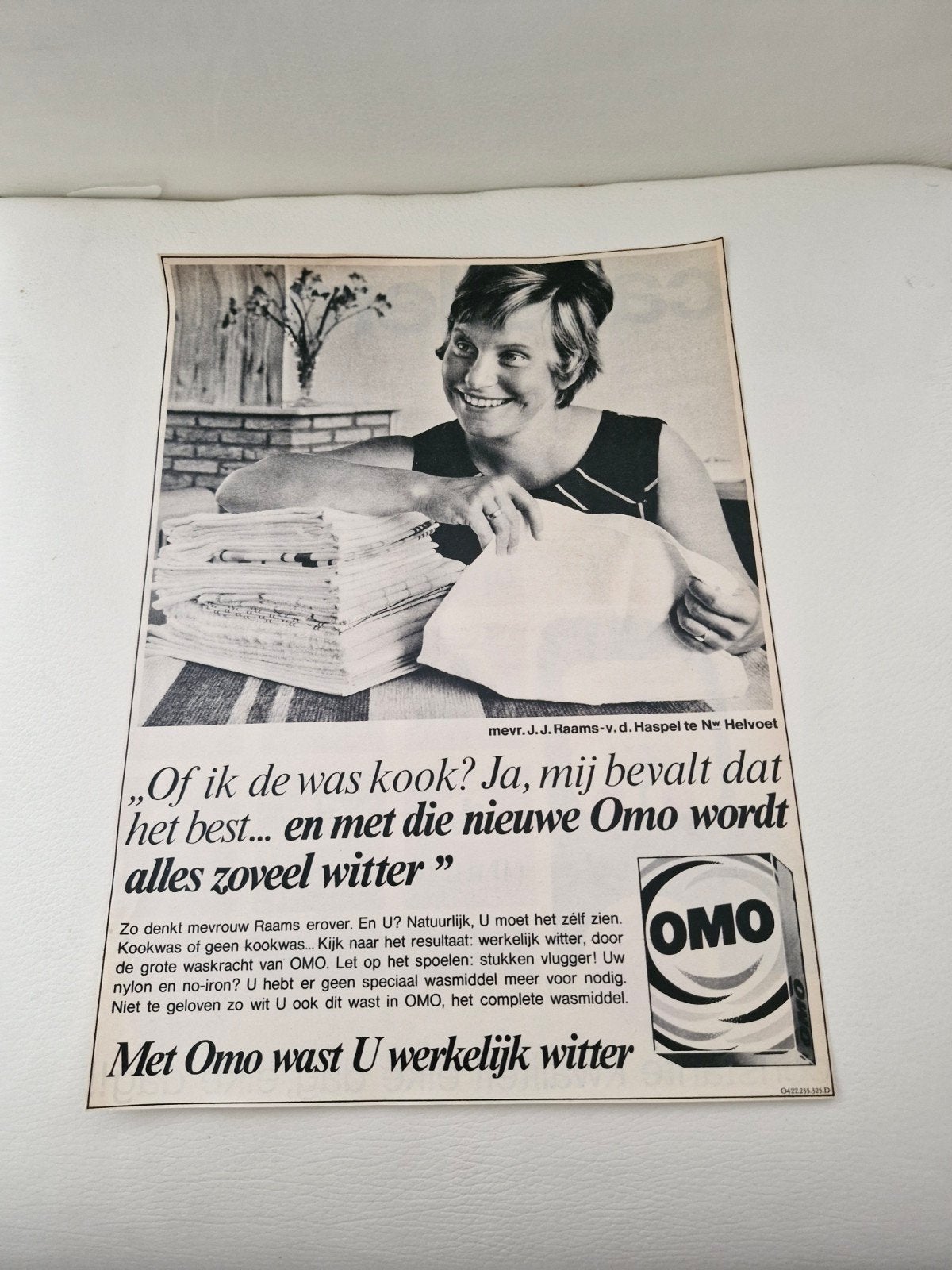 Vintage OMO Wasmiddel Advertentie (32x24 cm), Ophalen of Verzenden, 1920 tot 1940, Knipsel(s)
