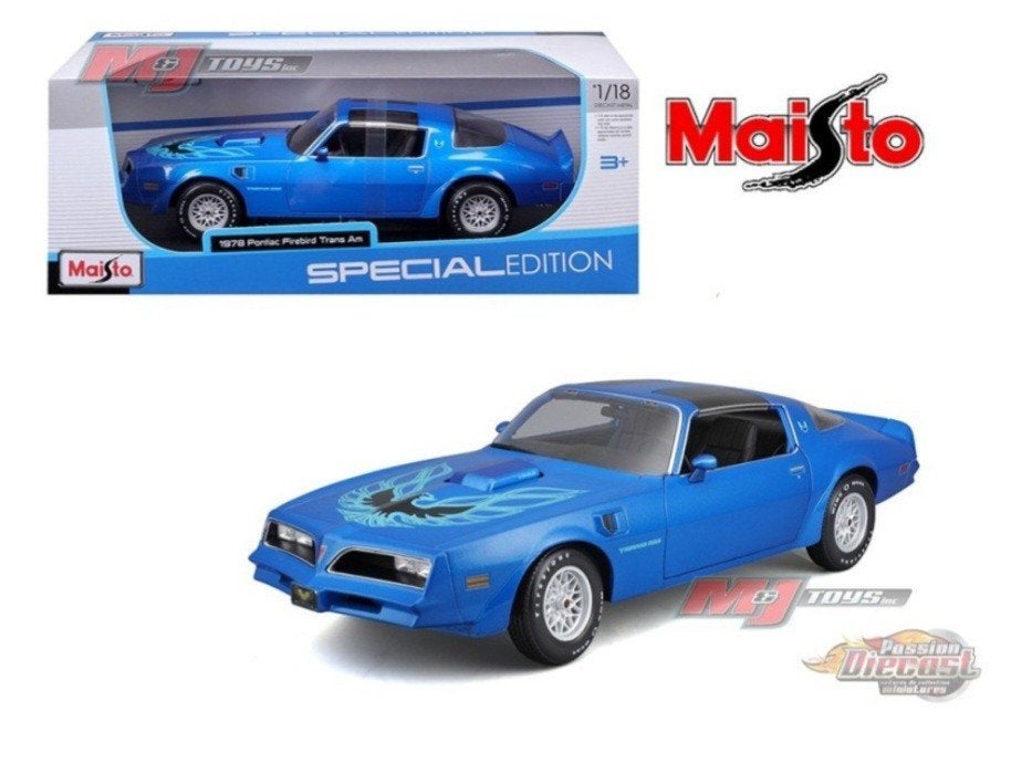 1:18 Pontiac Firebird Trans Am uit 1978 Blauw Maisto, Hobby en Vrije tijd, Ophalen of Verzenden, Nieuw, Auto, Maisto