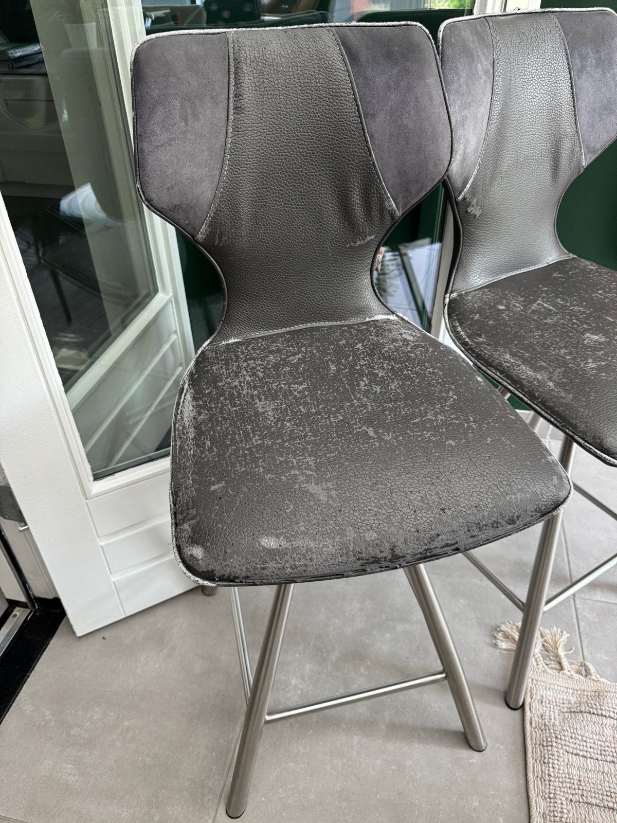 Set van 2 Xoon barkrukken met metalen onderstel, Huis en Inrichting, Barkrukken, Ophalen, Draaibaar, Gebruikt, Metaal