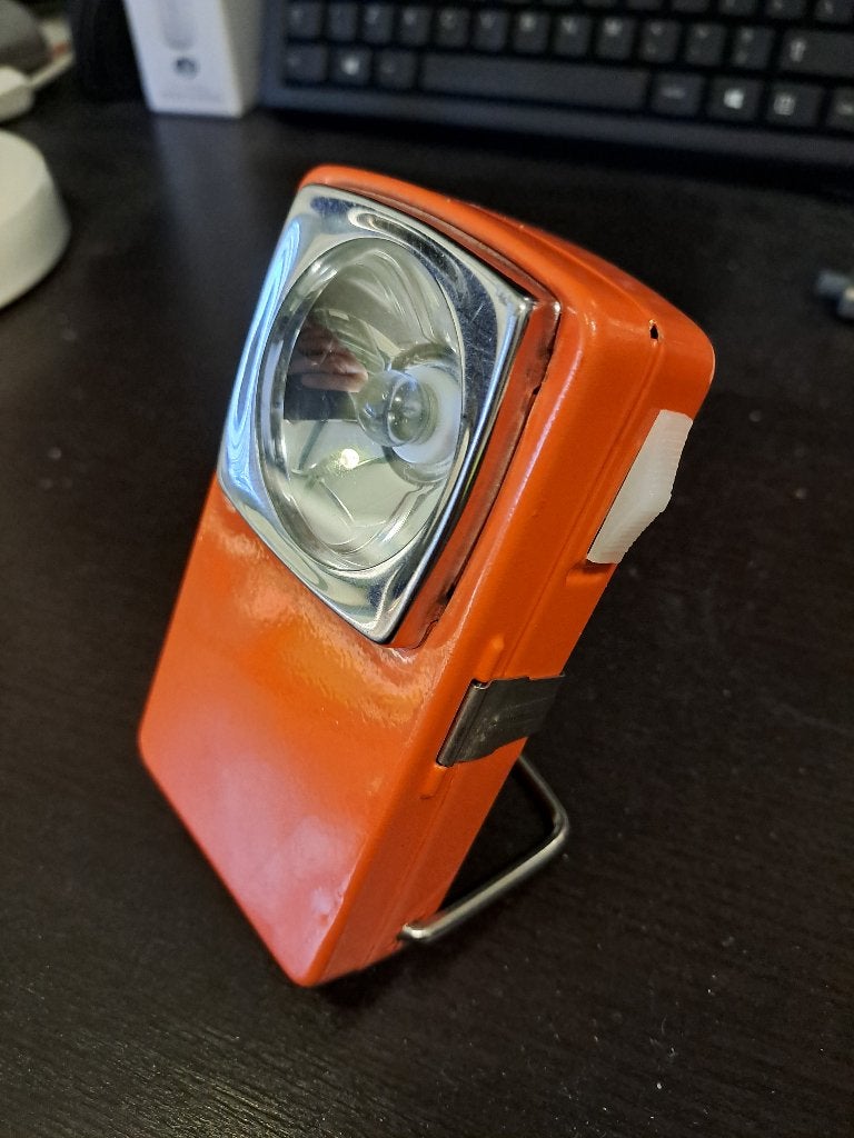 vintage zaklamp oranje, Ophalen of Verzenden