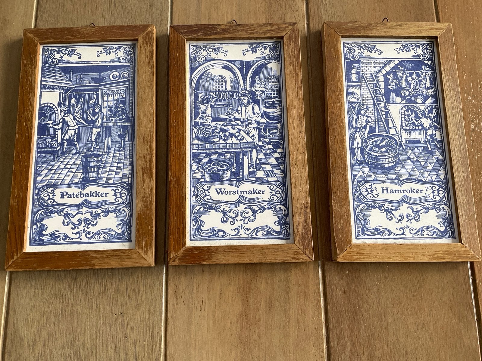 Set van 3 Delfts Blauwe tegeltableaus met ambachten, Ophalen
