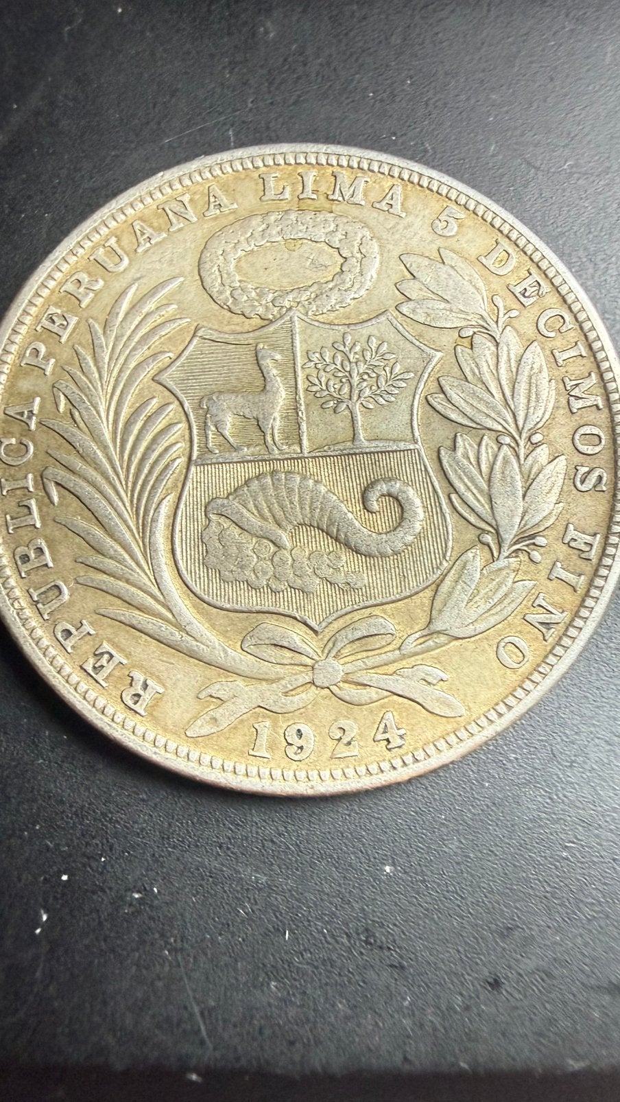 PERU 1924 1 SOL FIRME Y FELIZ POR LA UNION SILVER, Postzegels en Munten, Munten | Amerika, Verzenden, Zuid-Amerika