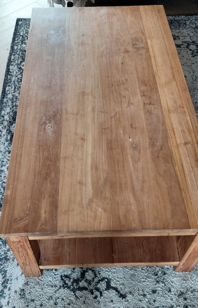 Teak salontafel, Ophalen, Gebruikt, 100 tot 150 cm, Teakhout