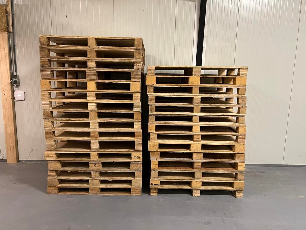 30 dichte blokpallets 120x100 cm, Ophalen, Gebruikt, Hout, Minder dan 20 mm