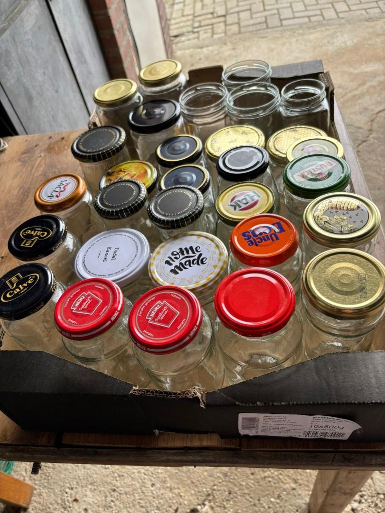 glazen potjes met deksel, Ophalen, Meerkleurig, Overige merken, Glas