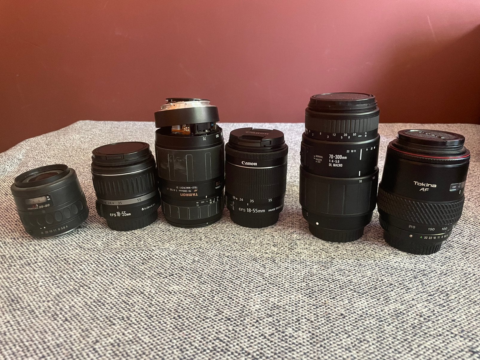 6 defecte lenzen voor onderdelen Canon, Sigma, Pentax, Audio, Tv en Foto, Fotografie | Lenzen en Objectieven, Ophalen of Verzenden