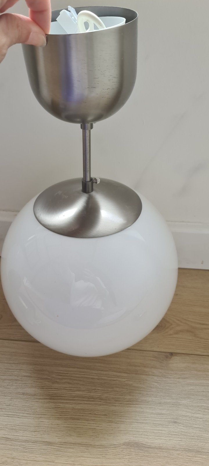 2 lampen hanglampen bollen Fado Ikea, Ophalen of Verzenden, Zo goed als nieuw, Glas, Modern