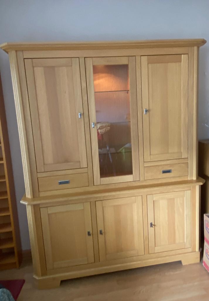 Blank eiken wandkast, Ophalen, Met deur(en), 150 tot 200 cm, Eikenhout