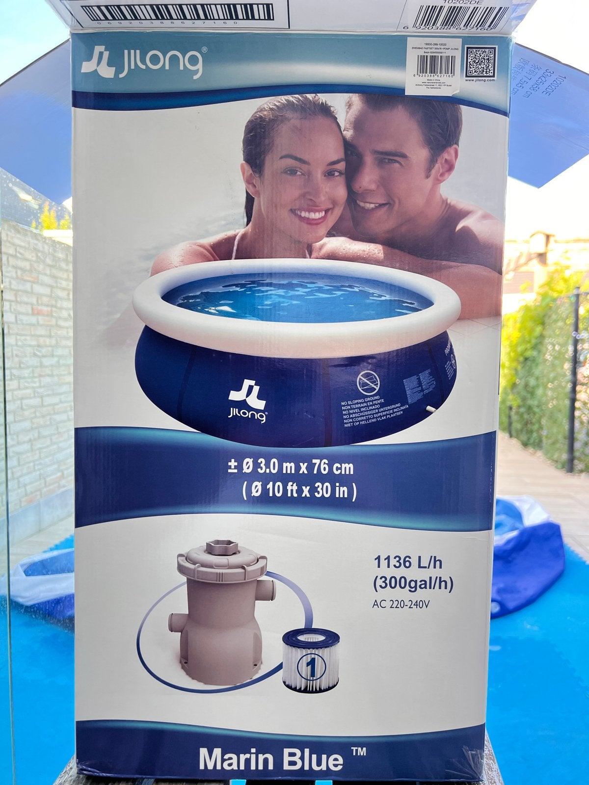Jilong Marin Blue Opzetzwembad Ø 3.0m x 76cm met pomp, Rond, Nieuw, Ophalen of Verzenden, Opzetzwembad
