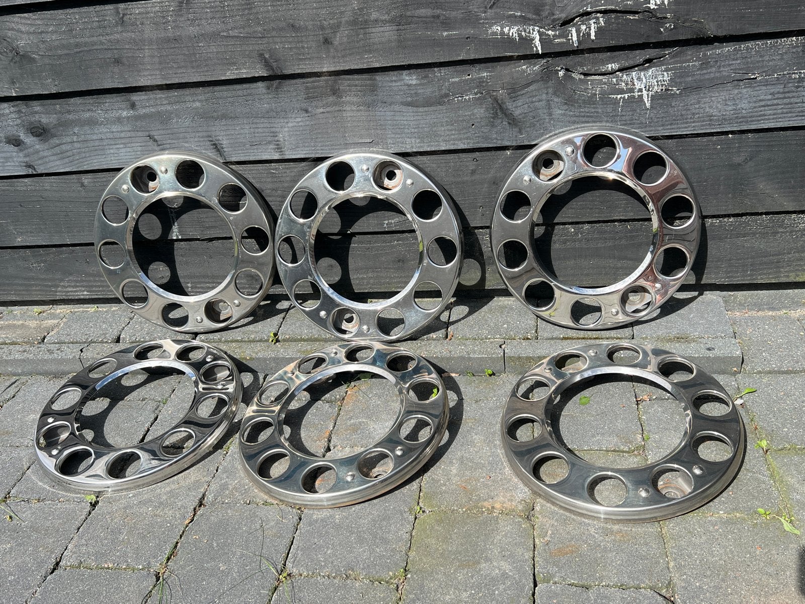 6x Roestvrijstalen Velgringen voor Vrachtwagen 22,5 inch, Ophalen, Gebruikt, Vrachtwagen, Velg(en)