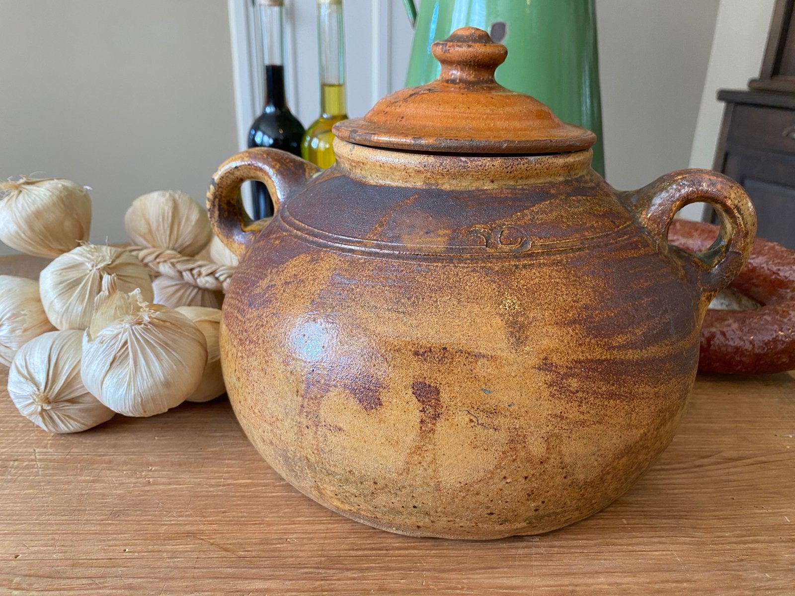 Brocante oude Frans gres pot van aardewerk, Ophalen of Verzenden
