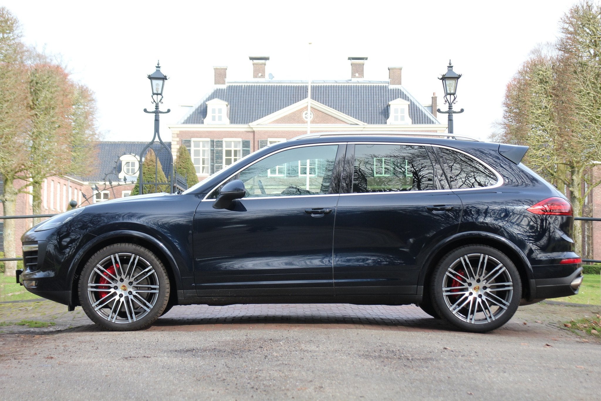 Porsche Cayenne 4.8 Turbo, Auto's, Gebruikt, Blauw, 520 pk, Leder