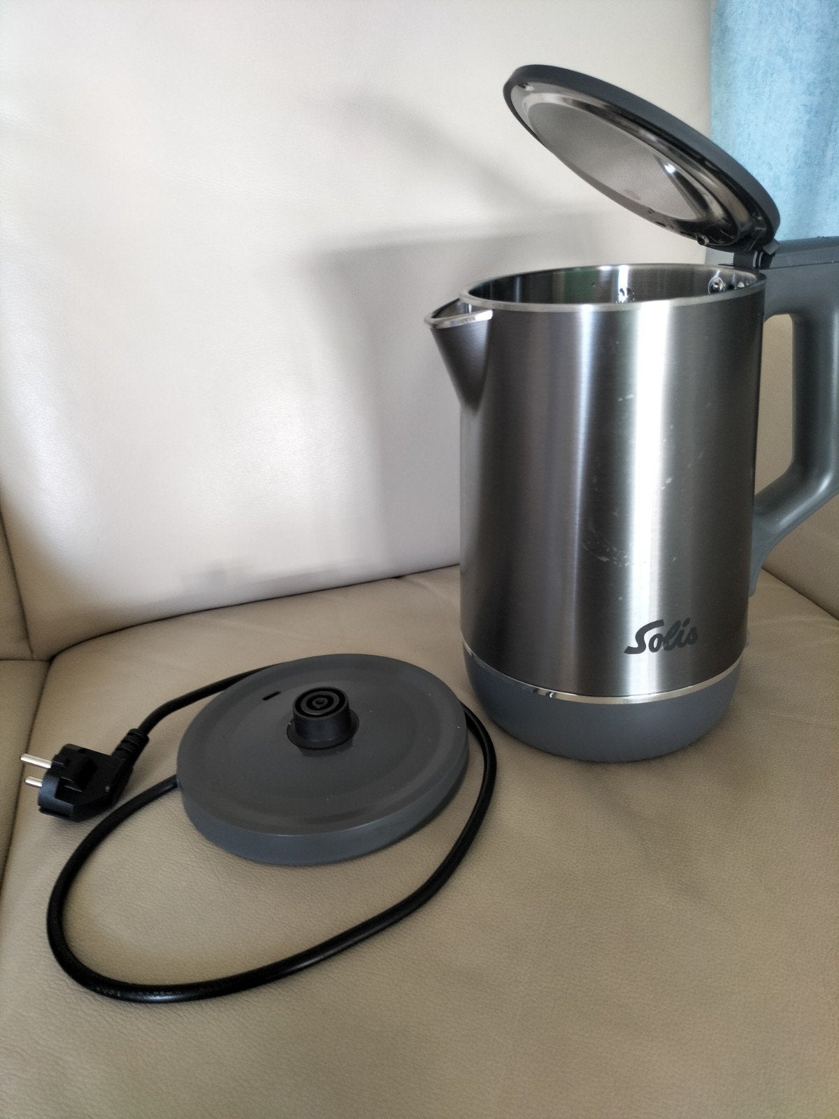 Luxe waterkoker. Merk Solis, tot 1,7 liter., Witgoed en Apparatuur, Waterkokers, 1 tot 2 liter, Ophalen of Verzenden, Zo goed als nieuw