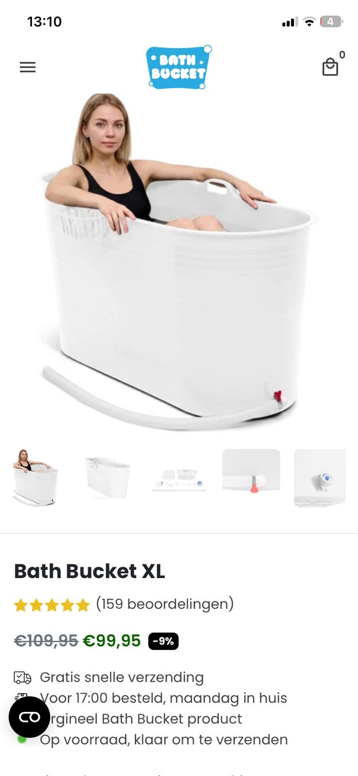 Bathbucket XL, Ophalen, Gebruikt, Met bad