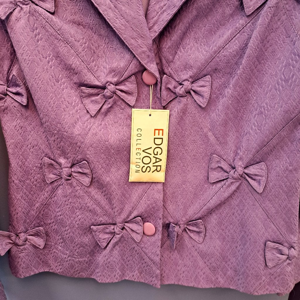 Edgar Vos lila paarse nieuwe blazer met strikjes mt 38 50536, Maat 38/40 (M), Edgar Vos, Verzenden, .