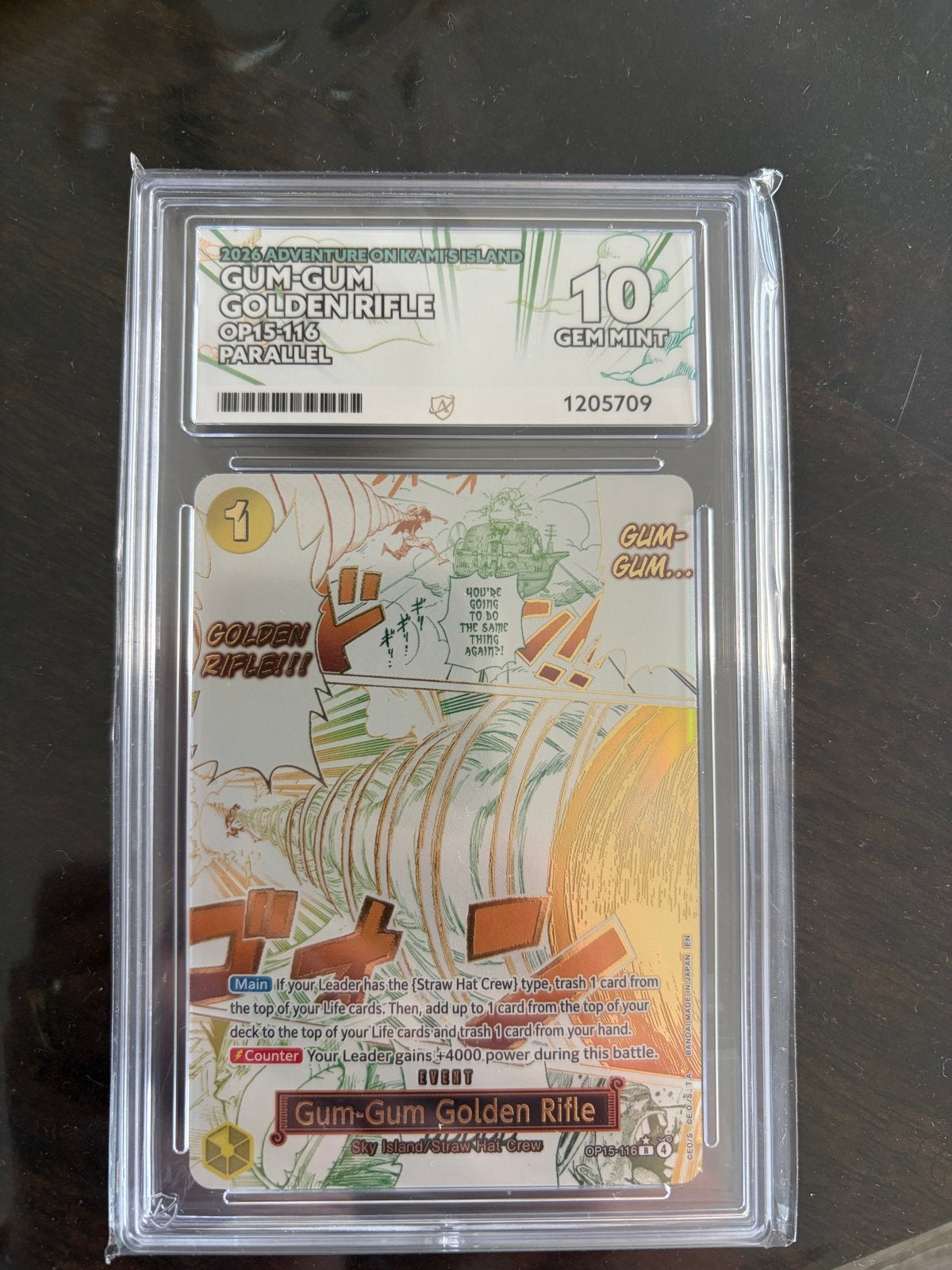 ACE 10 One Piece Card Game Gum-Gum Golden Rifle OP15-116, Ophalen, Nieuw