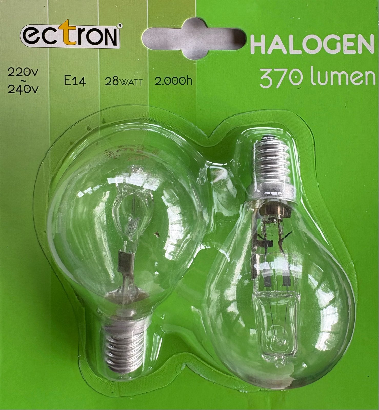 Ectron Halogeenlampen 28W E14 - 2 stuks € 1.00, Dimbaar, E14 (klein), Nieuw, Ophalen of Verzenden