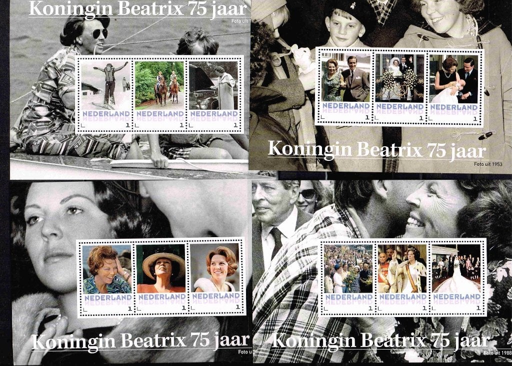 Kon Beatrix 75 jr 4 vel 3 persoonlijke zegels / 1.2v, Postzegels en Munten, Postzegels | Nederland, Ophalen of Verzenden, Na 1940