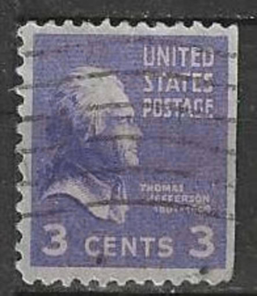 USA 1938 - Yvert 372aR - Thomas Jefferson. (ST), Postzegels en Munten, Postzegels | Amerika, Verzenden, Gestempeld, Noord-Amerika