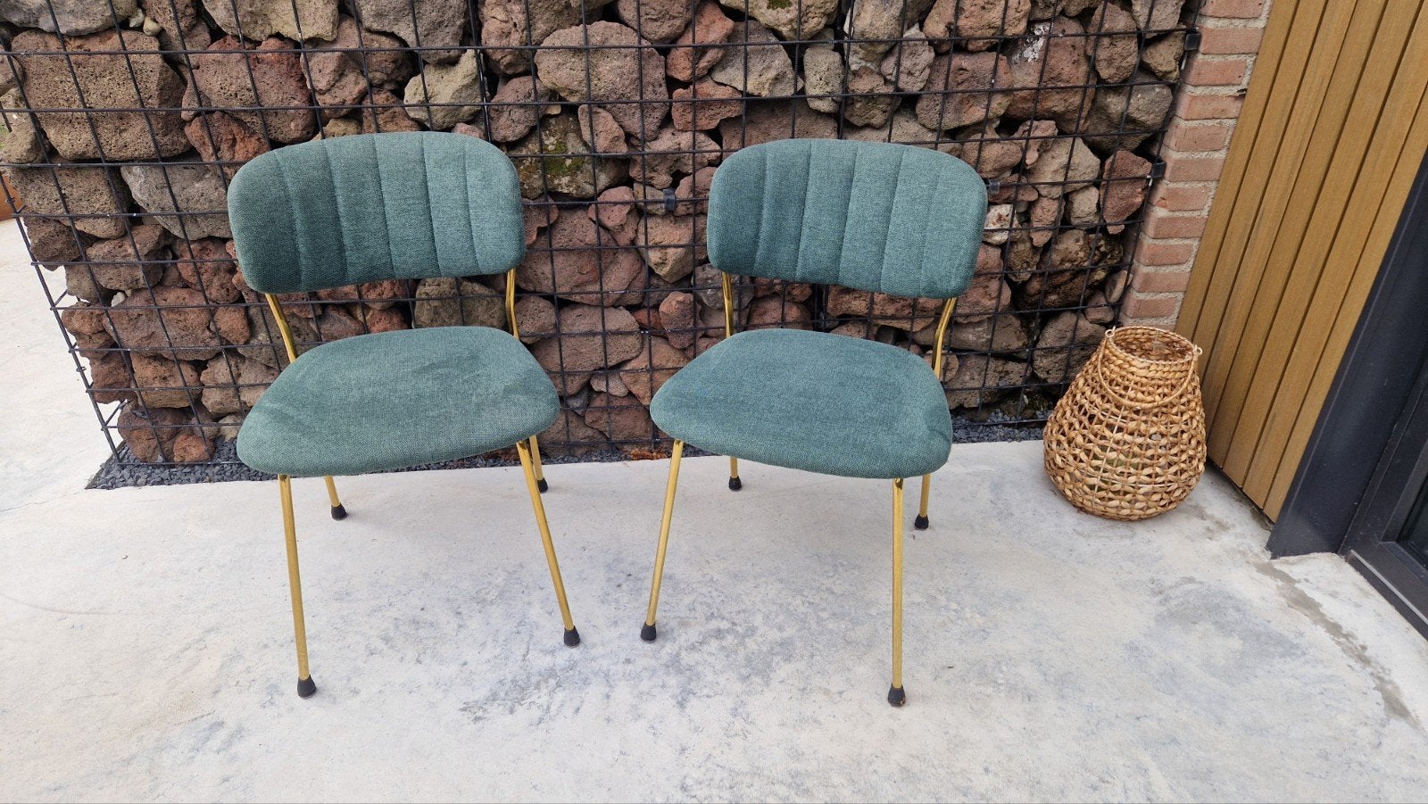 Zen Lifestyle Eetkamerstoelen - Groen met Gouden Poten, Ophalen