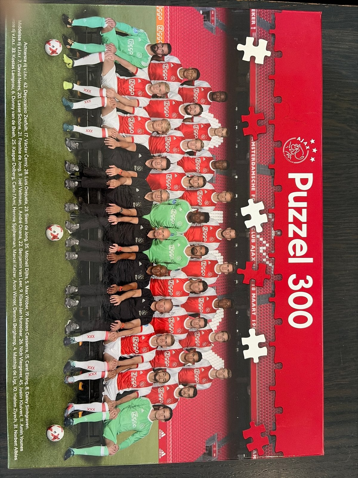 Ajax Puzzel 300 stukjes - Teamfoto, Hobby en Vrije tijd, Ophalen, Minder dan 500 stukjes, Gebruikt, Legpuzzel