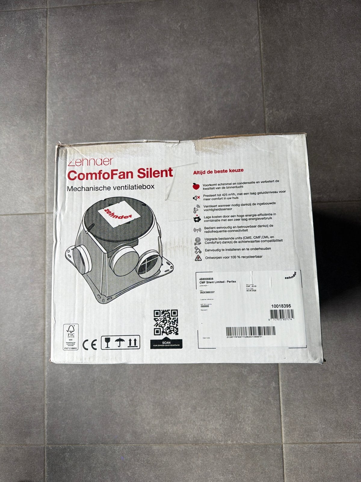 Zehnder ComfoFan Silent Mechanische Ventilatiebox, Doe-het-zelf en Verbouw, Ophalen of Verzenden, Nieuw, Ventilator