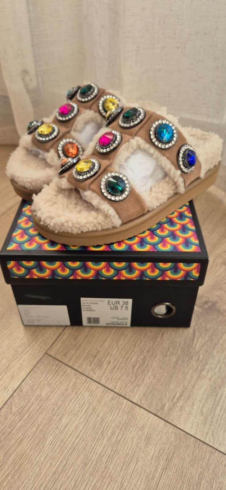 Kurt Geiger London Orson Crystal Teddy Sandalen - Nieuw, Beige, Nieuw, Kurt Geiger London, Sandalen of Muiltjes