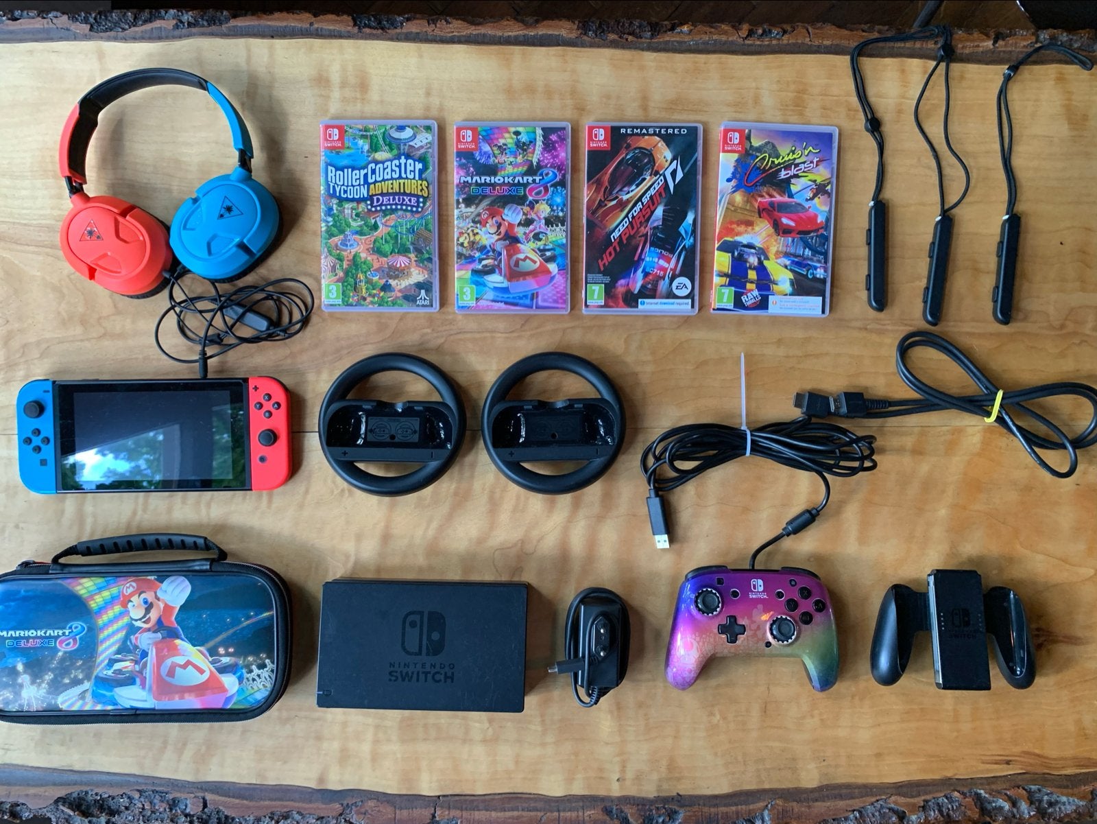Nintendo Switch bundel met games en accessoires, Ophalen, Met 2 controllers, Switch Original, Gebruikt