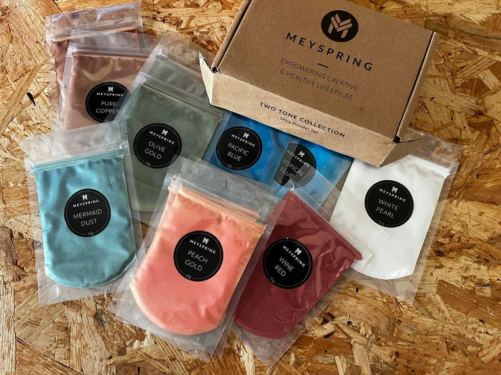 Mica poeder set voor epoxy gieten - diverse kleuren, Meerkleurig, Ophalen of Verzenden, Zo goed als nieuw, Overige materialen