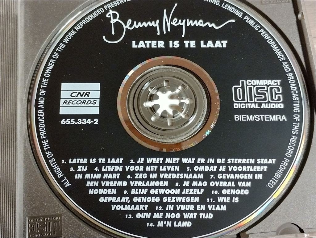 Benny Neyman - Later Is Te Laat, Ophalen of Verzenden, Zo goed als nieuw, Levenslied of Smartlap