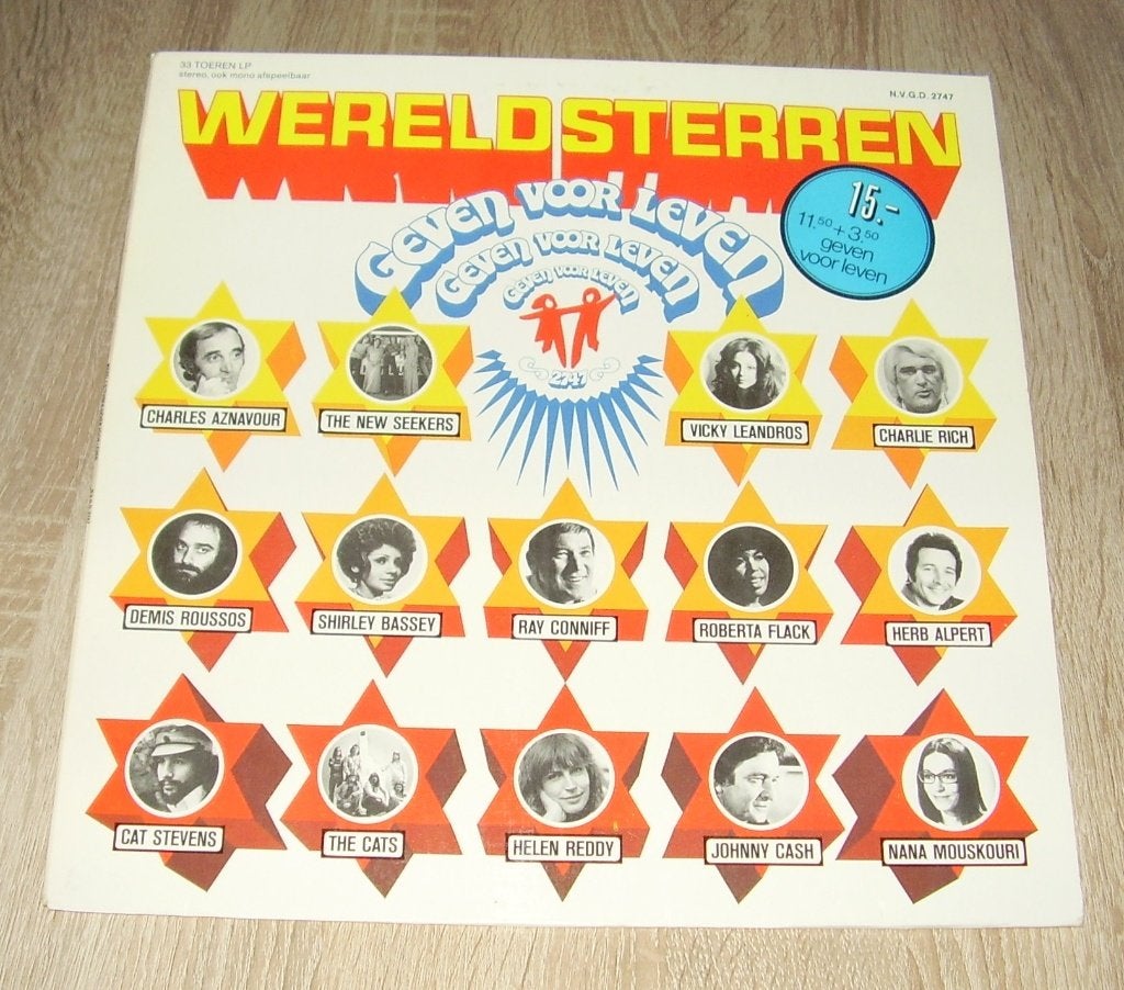 LP - various - Wereldsteren Geven Voor Leven, LP, Gebruikt, Pop, Ophalen of Verzenden