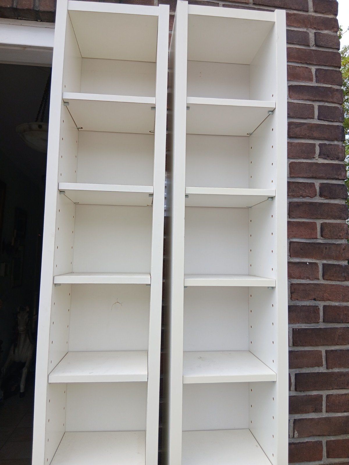 2x Smalle Witte Boekenkast met Verstelbare Planken, Huis en Inrichting, Ophalen, Gebruikt, 25 tot 50 cm