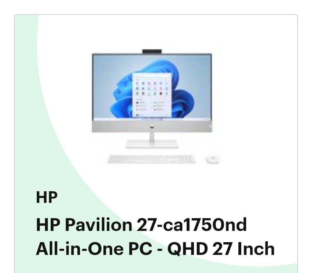 HP Pavilion 27-ca1750nd All-in-One PC - QHD 27 Inch, Computers en Software, Desktop Pc's, Ophalen of Verzenden, Zo goed als nieuw