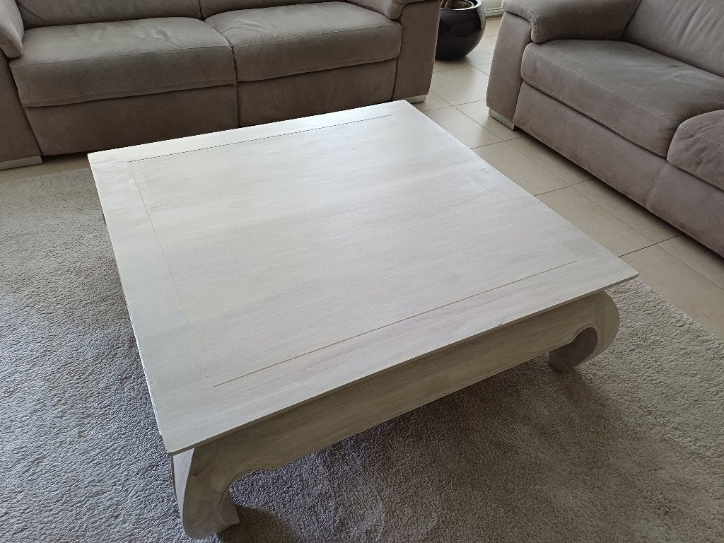Opium salontafel 110x110 whitewash, Ophalen, Opium, Zo goed als nieuw, 5 – 50
