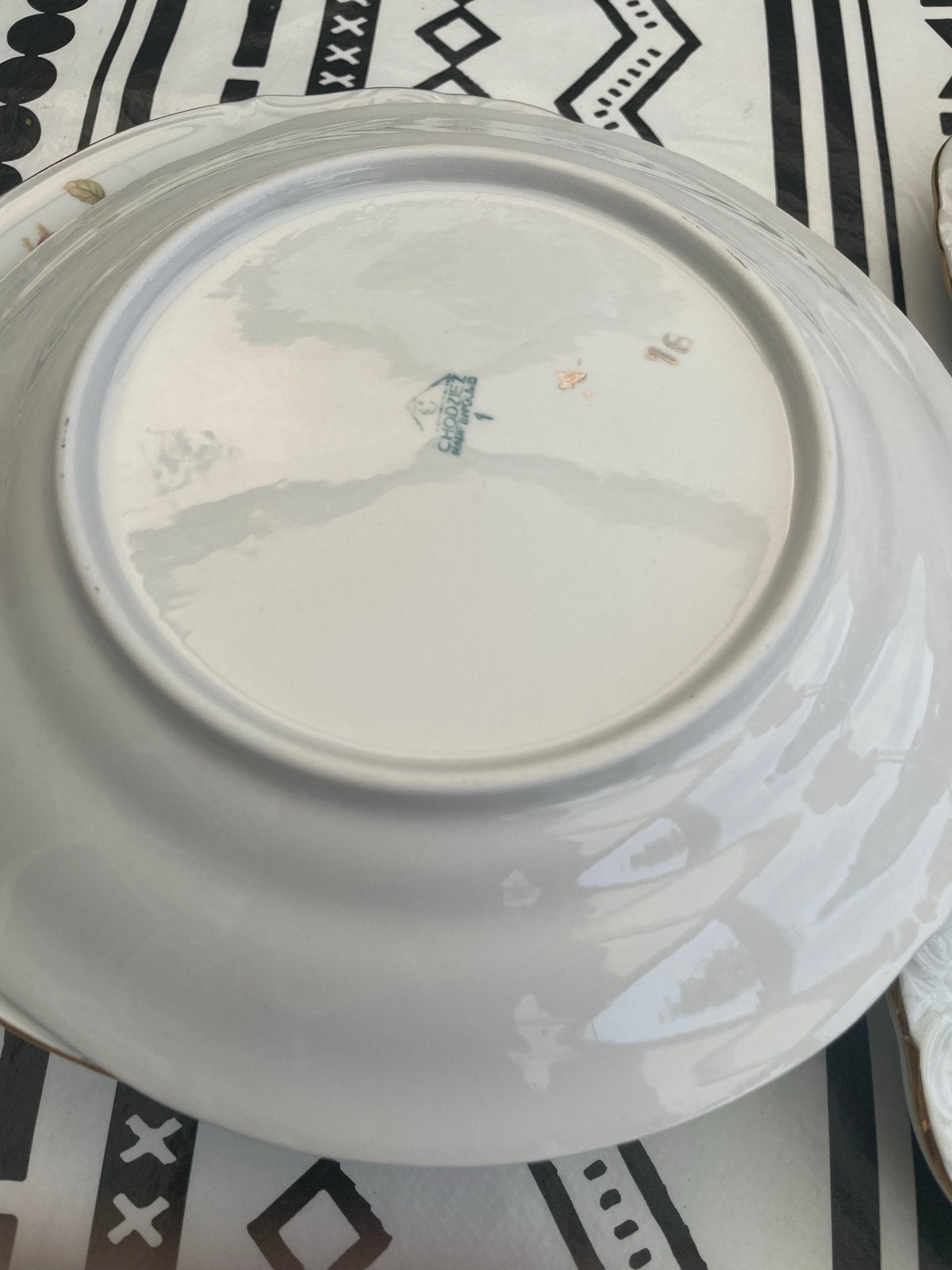 Vintage Chodziez servies met rozenmotief - Made in Poland, Ophalen of Verzenden