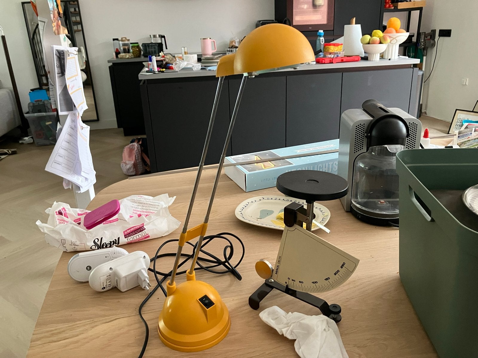 Vintage space age IKEA halogeen bureaulamp geel, Gebruikt, Geel, Overige fittingen, Vintage