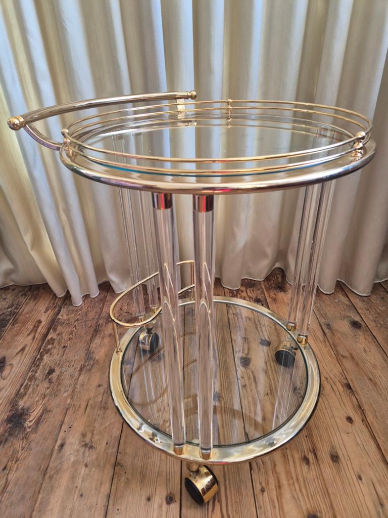 Orsenigo ronde trolley vintage bar bijzettafeltje, Ophalen of Verzenden, Gebruikt, Rond