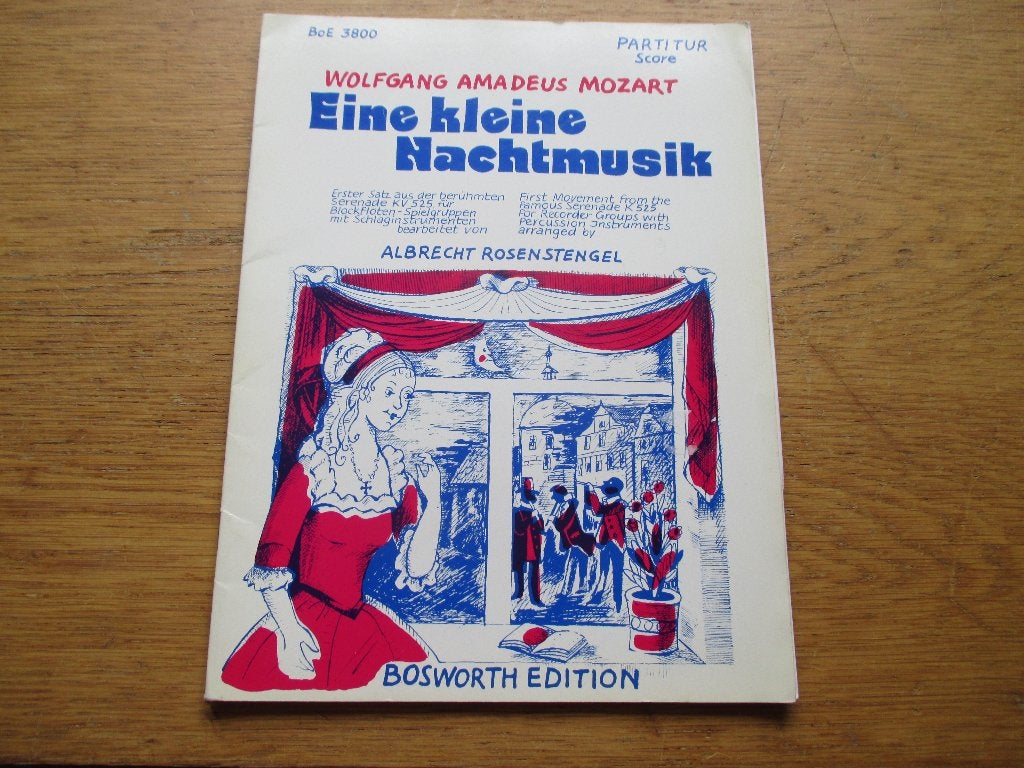 Mozart: Eine kleine Nachtmusik - Partituur- blokfluit, Gebruikt, Blokfluit, Klassiek, Ophalen of Verzenden
