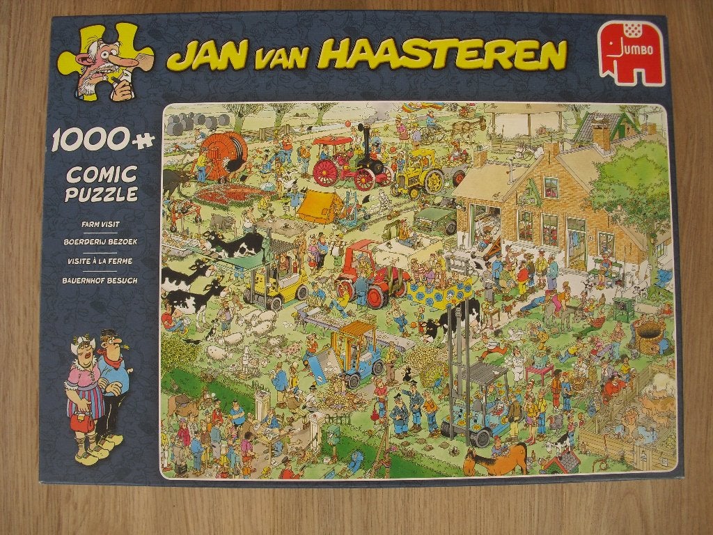 Van Haasteren Boerderij bezoek 1000 puzzel, Ophalen of Verzenden, 500 t/m 1500 stukjes, Zo goed als nieuw, Legpuzzel