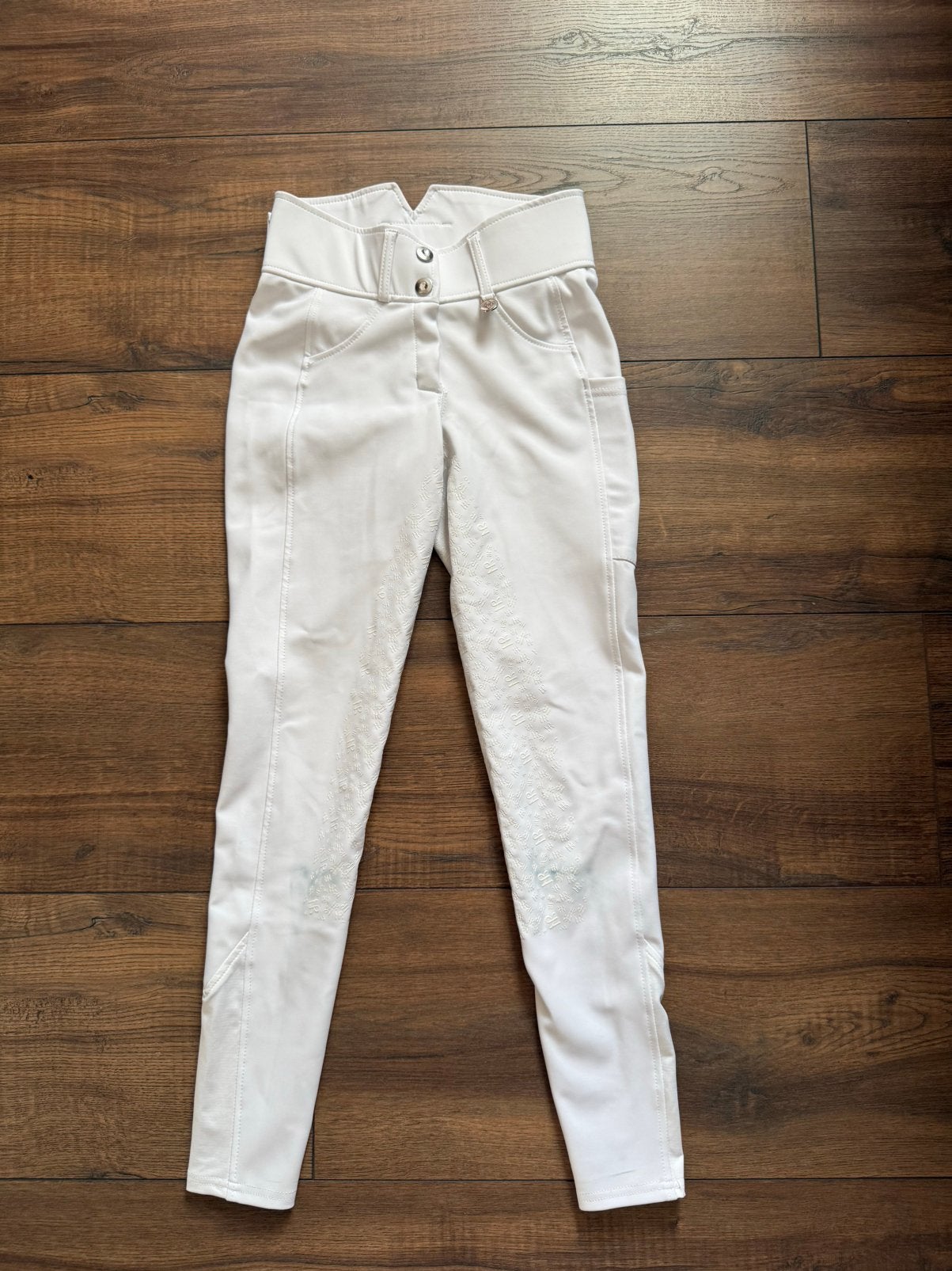 Mrs Ross witte rijbroek highwaist XS, Ophalen of Verzenden, Zo goed als nieuw, Dressuur, Onderkleding