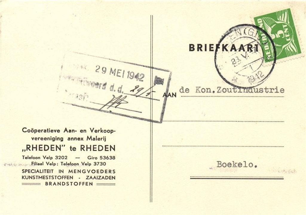 Malerij Rheden, Rheden - 05.1942 - briefkaart, Ophalen of Verzenden, Briefkaart