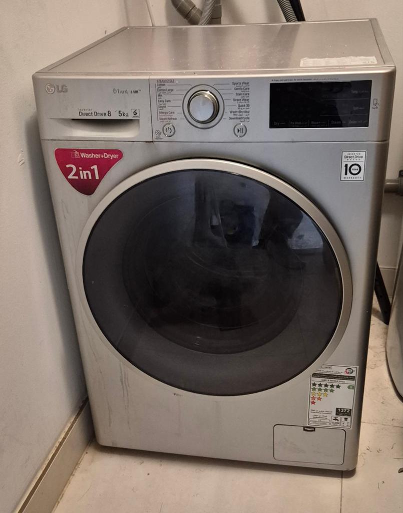 LG zuinige was-droogcombinatie - Riem recent vervangen, Ophalen, Gebruikt, 85 tot 90 cm