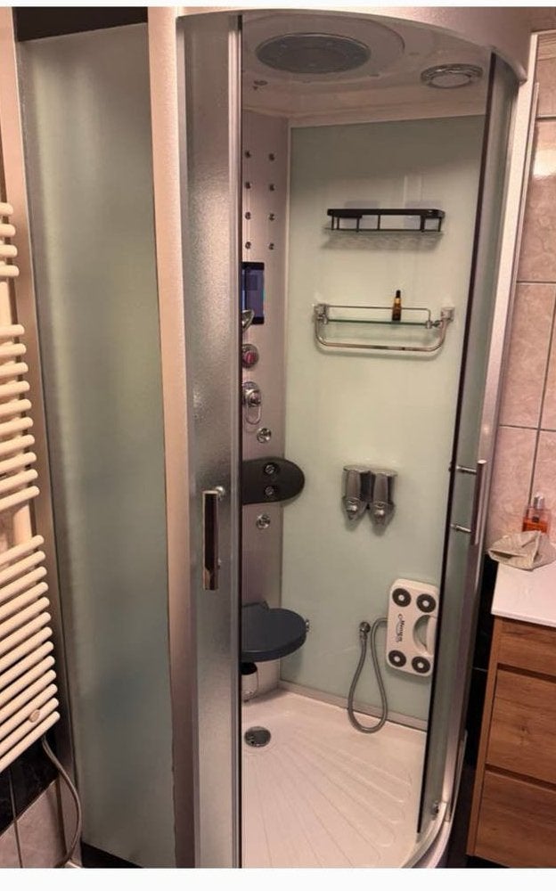 Luxe Stoom Douchecabine met Massagejets en Zitje, Huis en Inrichting, Badkamer | Complete badkamers, Ophalen, Gebruikt, Met douche